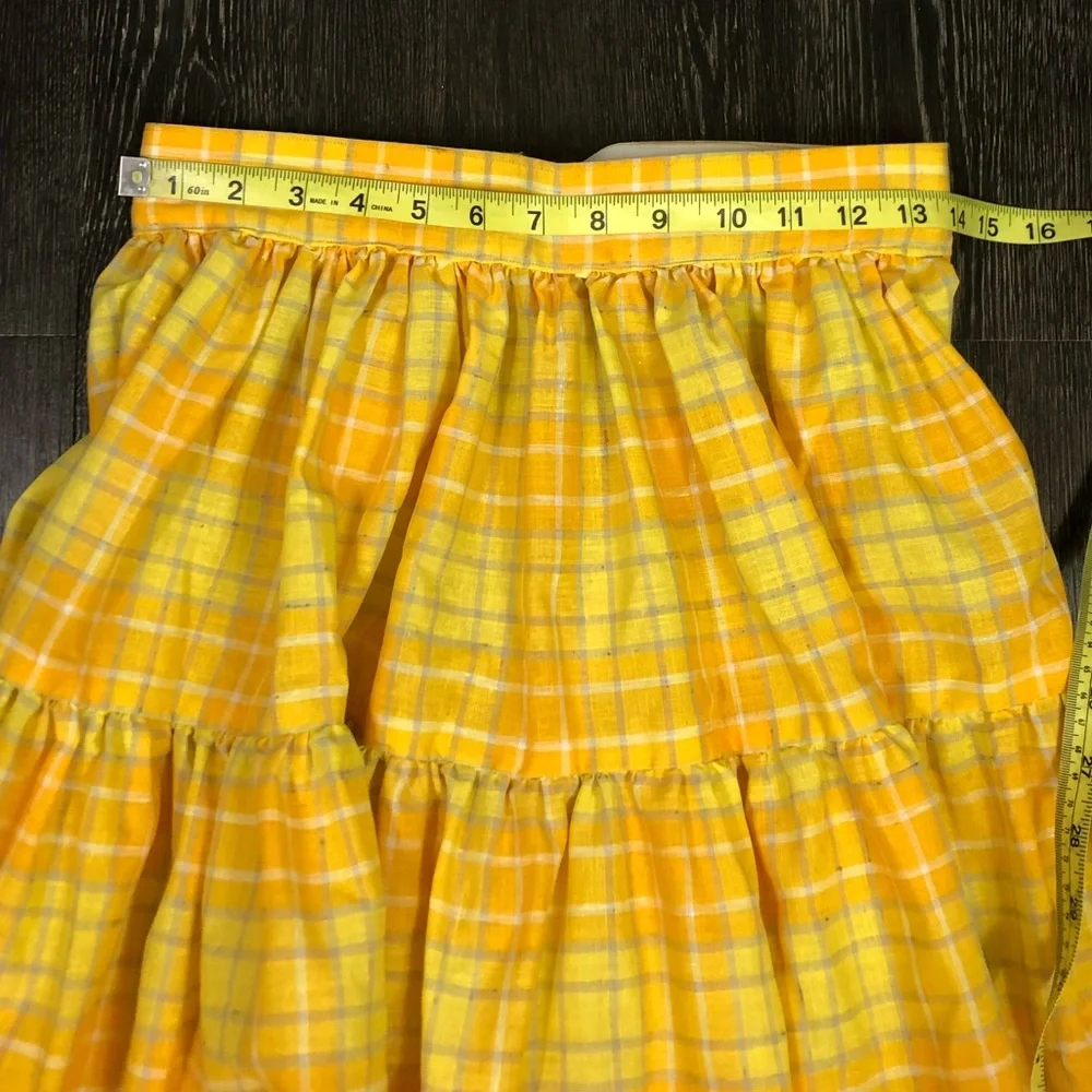 Vintage Plaid Two-Piece Matching Top & Skirt Set